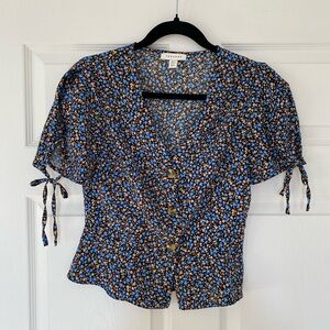 Topshop Button Down Floral Top